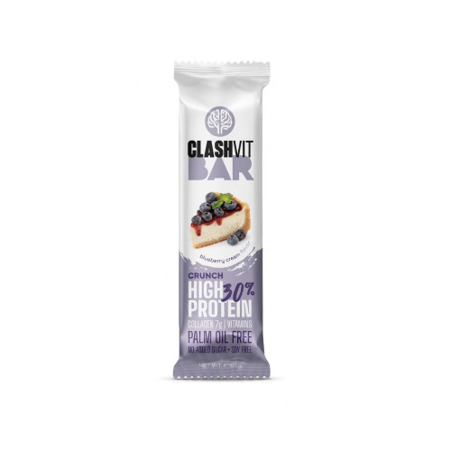 Clashvit протеинов крънч бар с боровинки и сметана 65гр | Clashvit протеинов крънч бар с боровинки и сметана 65гр |